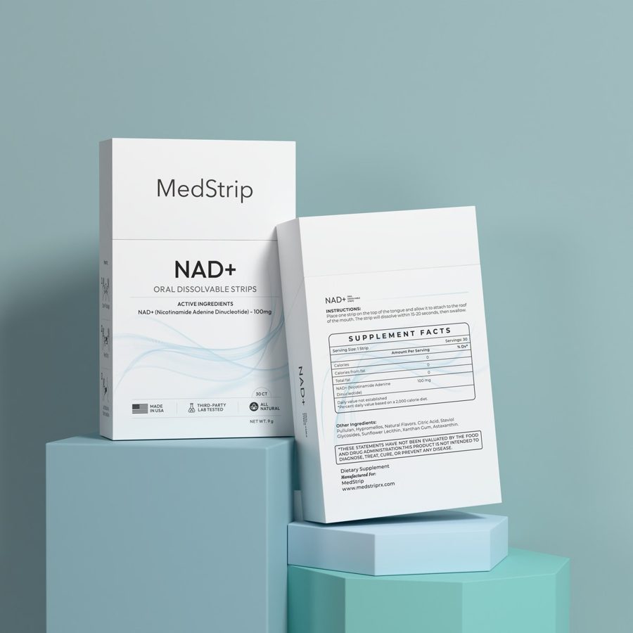MedStrip NAD+ oral dissolvable strip box